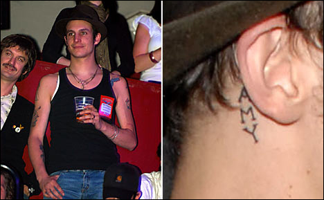 Blake FielderCivil Amy Winehouse husband new tattoo no wonder Amy's 